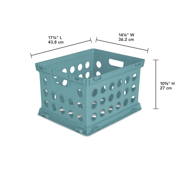 Sterilite Plastic Storage Cube / File Crate, Aqua Haze, Back to College - Walmart.com | Walmart (US)