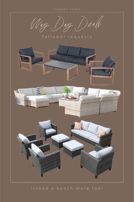 Outdoor lounge sets on sale for way day! 

Wayfair, patio, seating, sofa, chair, set

#LTKhome #LTKSeasonal #LTKsalealert