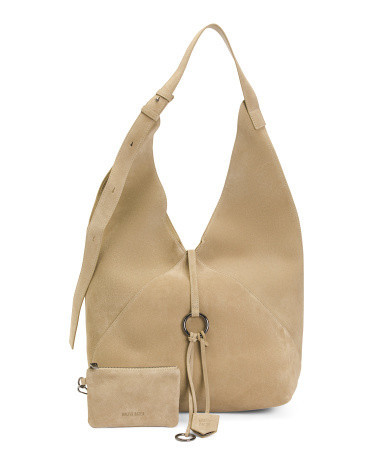 Suede Reese Hobo With Removable Pouch And Leather Interior | TJ Maxx
