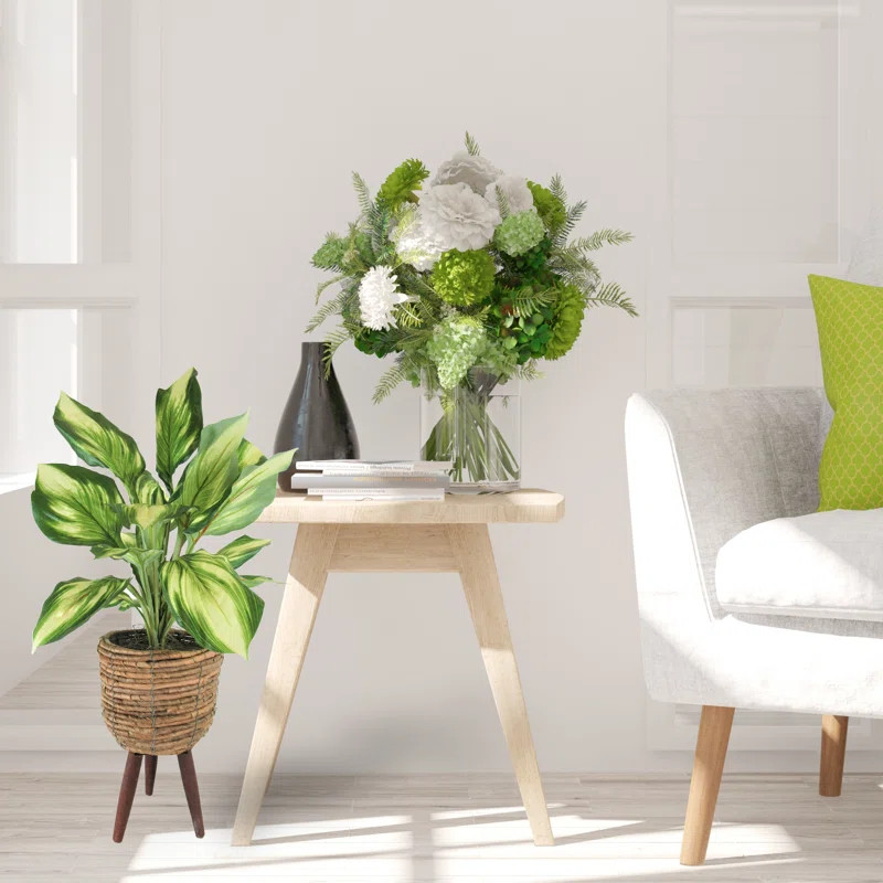 22" Artificial Foliage Plant In Basket | Wayfair North America