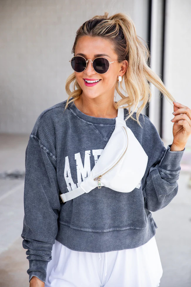 On The Go White Belt Bag DOORBUSTER | Pink Lily