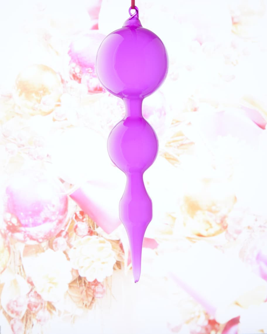 Jim Marvin Fuchsia Bubblegum Glass Finial Christmas Ornament | Neiman Marcus