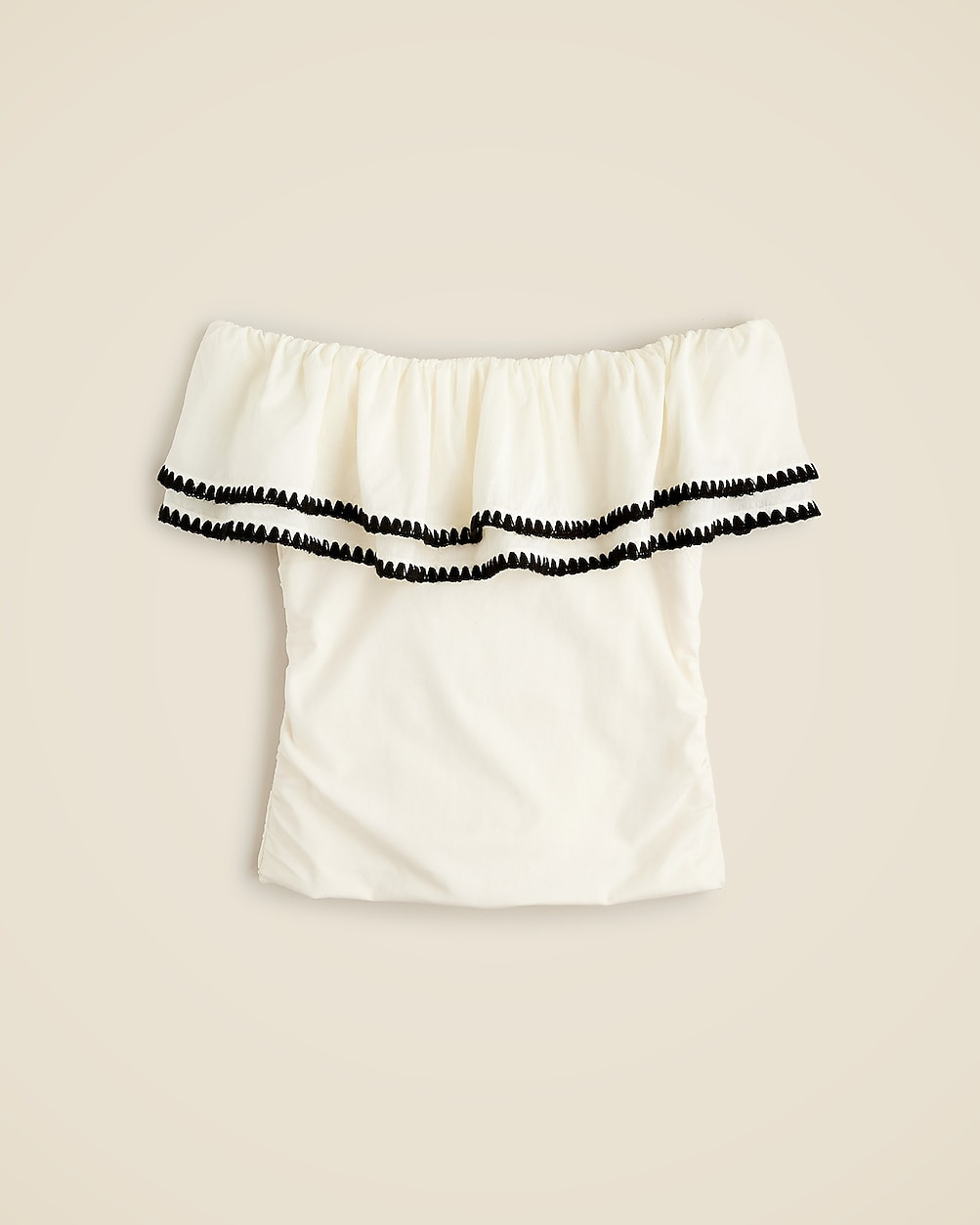 Off-the-shoulder ruffle top in stretch cotton blend | J. Crew US