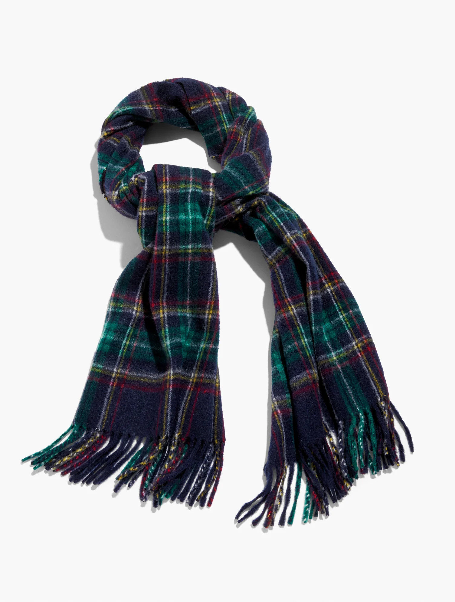 Cashmere Waterweave Scarf - Midnight Plaid - Indigo - 001 Talbots | Talbots