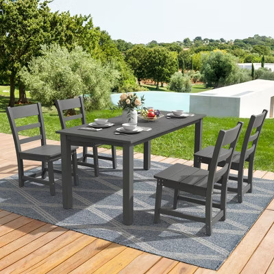 Arceso Outdoor Dining Set for 4,5-Piece, Outdoor Patio Dining Table and Chairs, All Weather Outdoor Furniture Dining Sets for Outdoor,Dark Gray | Target