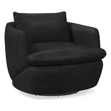 Crescent leather deals swivel chair