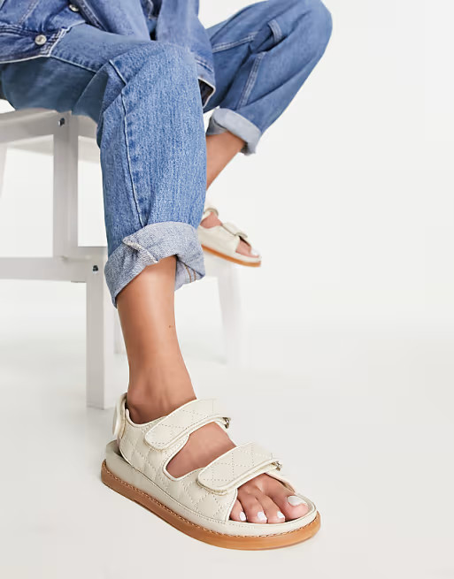 Tony Bianco Hiranni grandad sandals in vanilla leather | ASOS (Global)