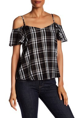 Plaid  Cold  Shoulder  Shirt | Nordstrom Rack