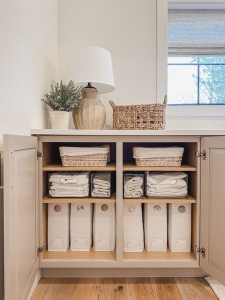 Laundry room organization! These sheet organizers have been a life saver. Combined with acrylic bins and linen basket for aesthetic cabinet organization 

Spring refresh, home finds, organization details, lamp faves, sheet organization, acrylic bin, cabinet organization, aesthetic home, neutral decor, basket faves, light and bright, style inspo, home refresh, shop the look!

#LTKSeasonal #LTKstyletip #LTKhome