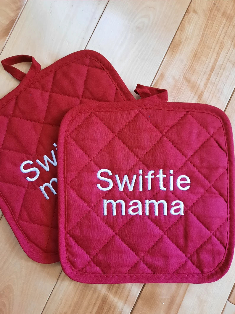 Swiftie mama pot holders for Taylor Swift fan Gift for Swiftie mom for kitchen custom embroidered... | Etsy (US)