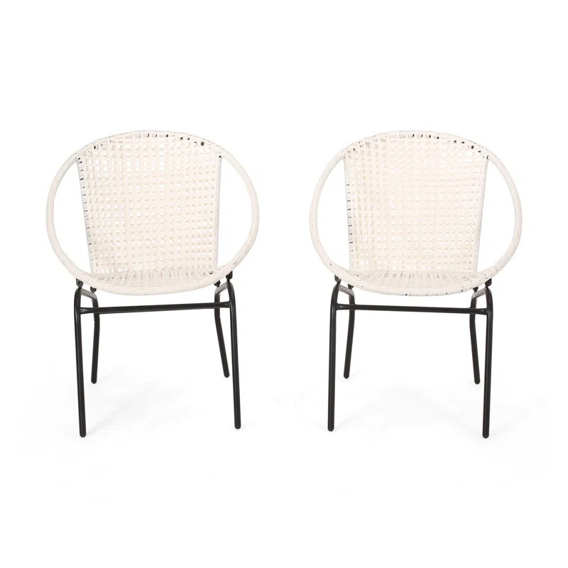 Desdemona Outdoor Modern Patio Chair (Set of 2) | Wayfair Professional