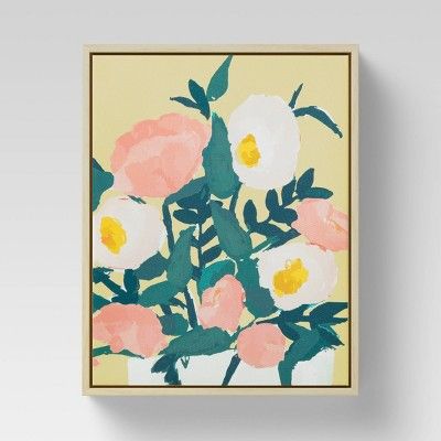 8" x 10" Yellow Floral Framed Canvas - Opalhouse™ | Target