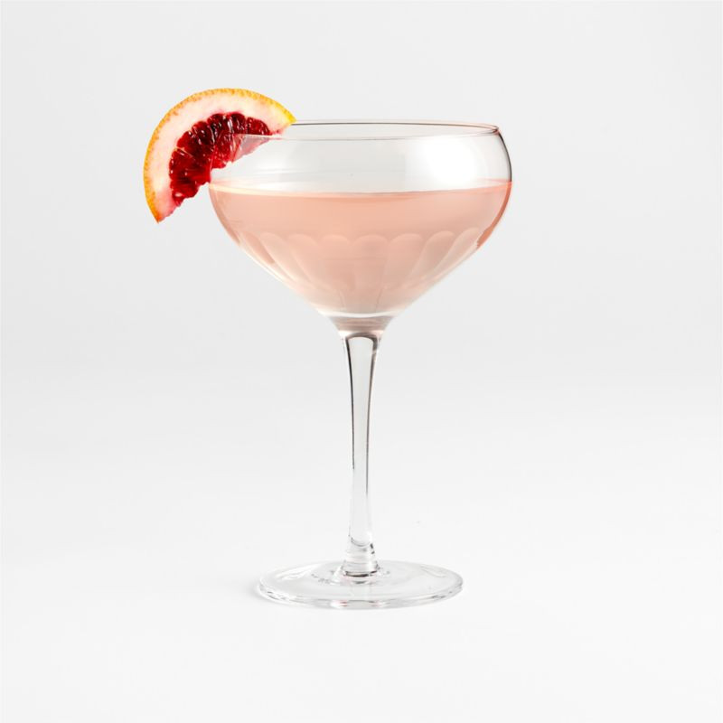 Niels 10-Oz. Cut Glass Etched Coupe Glass + Reviews | Crate & Barrel | Crate & Barrel