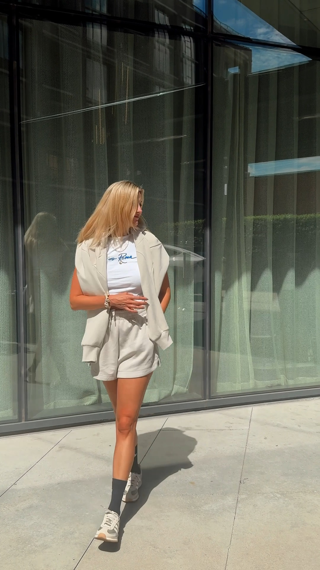 Summer travel outfit. Wearing size S on top and bottom. Love the sneakers!

Adidas set, beige shorts, beige sweatshirt, neutral sneakers, airport outfit, neutral two piece set 

#LTKStyleTip #LTKShoeCrush #LTKTravel