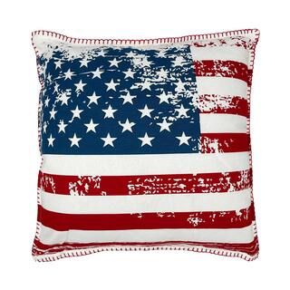 MOD LIFESTYLES 20 in. x 20 in. Red White and Blue Flag Pillow PI-21-2095 | The Home Depot