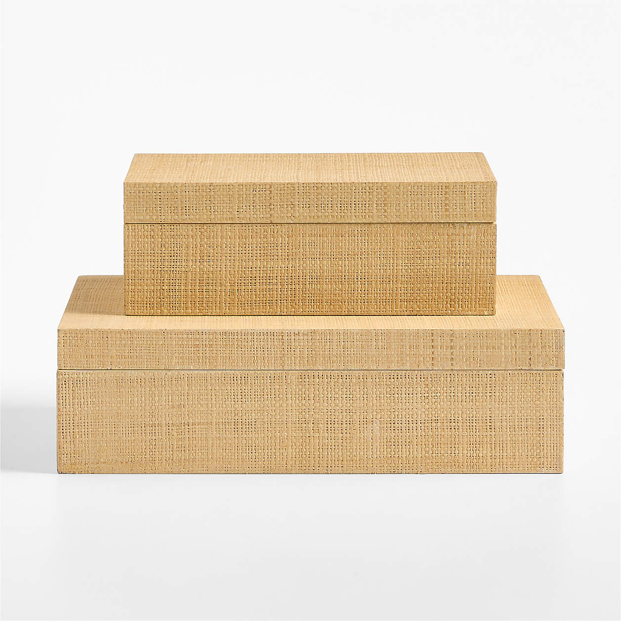 Palmer Raffia Large Decorative Storage Box | Crate & Barrel | Crate & Barrel