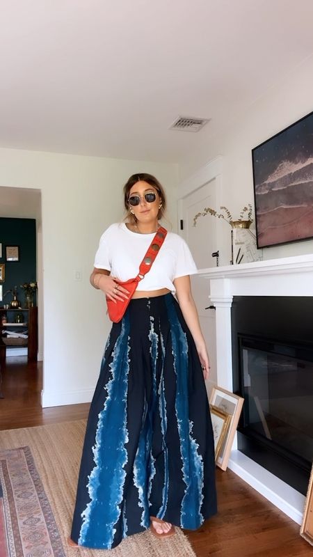 Memorial Day weekend outfit! Love these pants (kind of looks like a skirt!!!) tee shirt is my brand HDYWT (dropping in a couple weeks on howdoyouwearthatshop.com!)