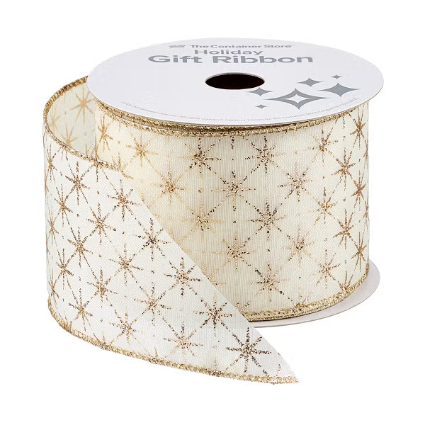 Wide Gold Stars Ribbon | The Container Store