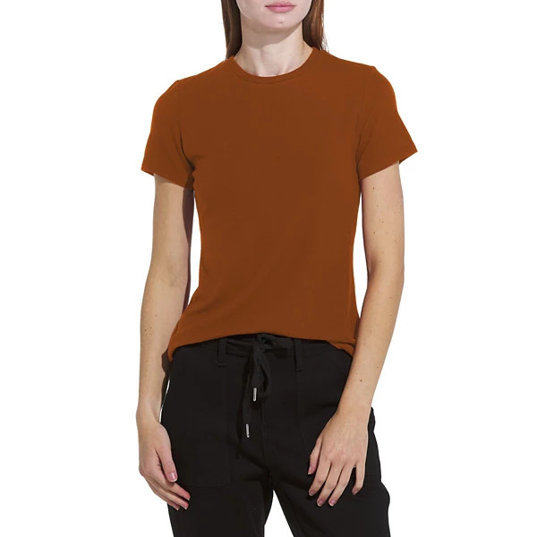 Women's Mikarose Ribbed Long Sleeve T-Shirt Medium Baked Clay | Scheels