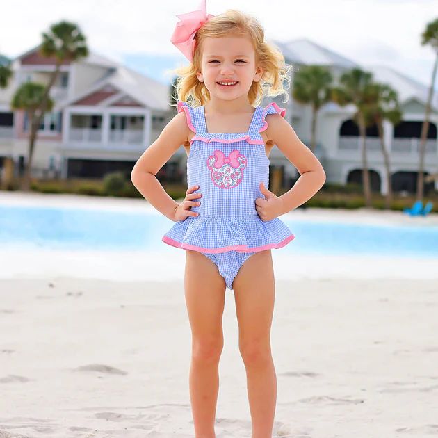 Mouse Ears Blue Gingham Swimsuit | Classic Whimsy