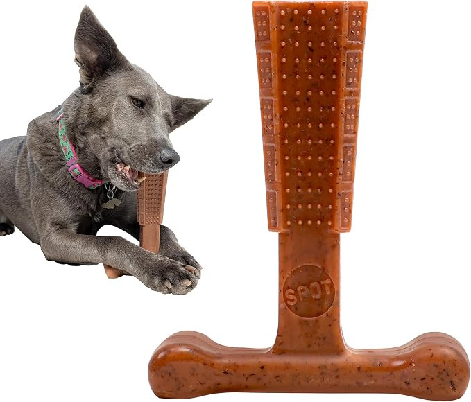 SPOT Bam-Bones Plus T Bone – Bamboo Fiber & Nylon Dog Chew Toy for Moderate to Aggressive Chewe... | Amazon (US)