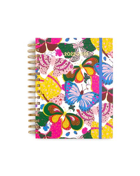 Medium 17-Month Academic Planner - Berry Butterfly White | ban.do