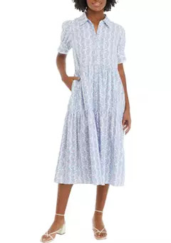 Crown & Ivy™ Women's Puff Sleeve Printed Midi Dress | Belk