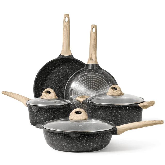 Carote Nonstick Pots and Pans Set, 8 Pcs Induction Kitchen Cookware Sets (Black) | Walmart (US)