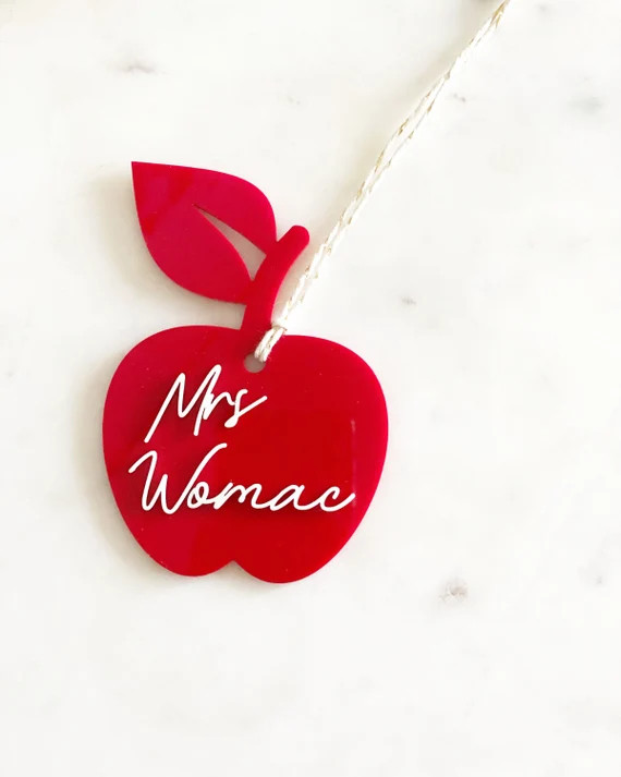 Custom Acrylic Apple Gift Tag | Etsy | Etsy (US)