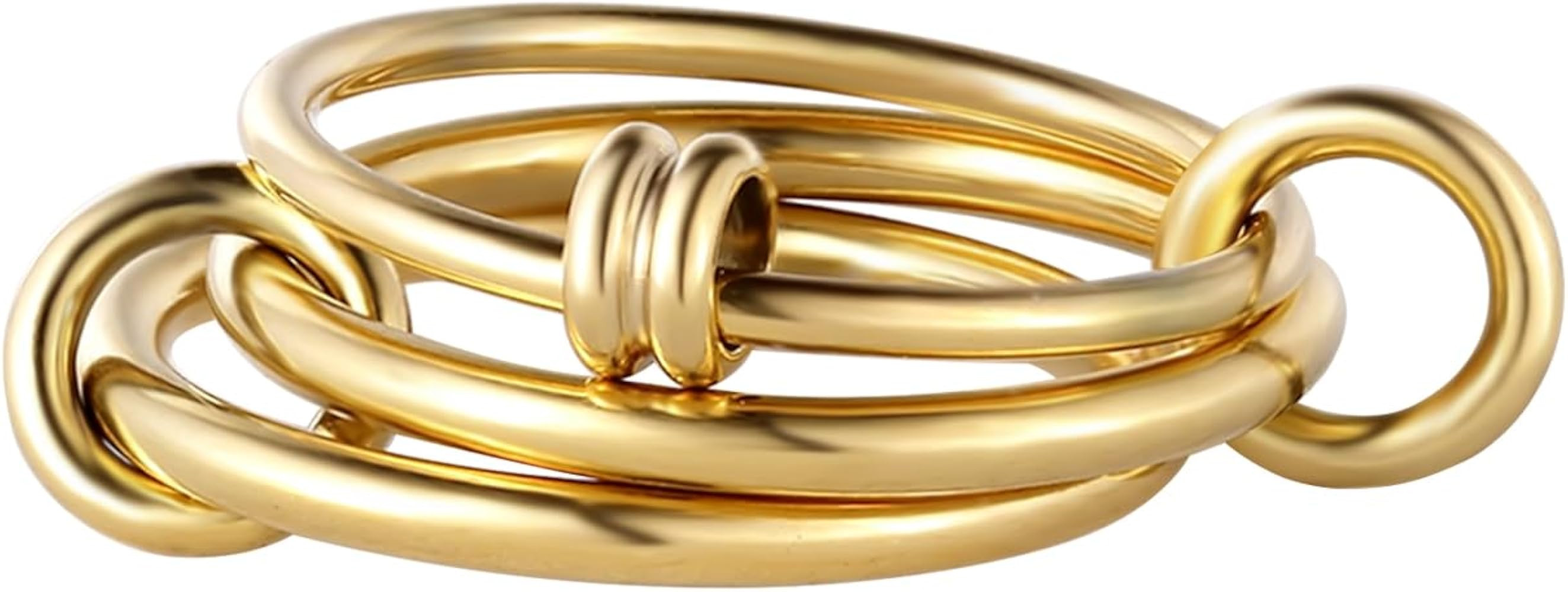 Gold Stackable Rings for Women Non Tarnish - 18K Gold Water Resistant Interlocked Stackable Ring ... | Amazon (US)