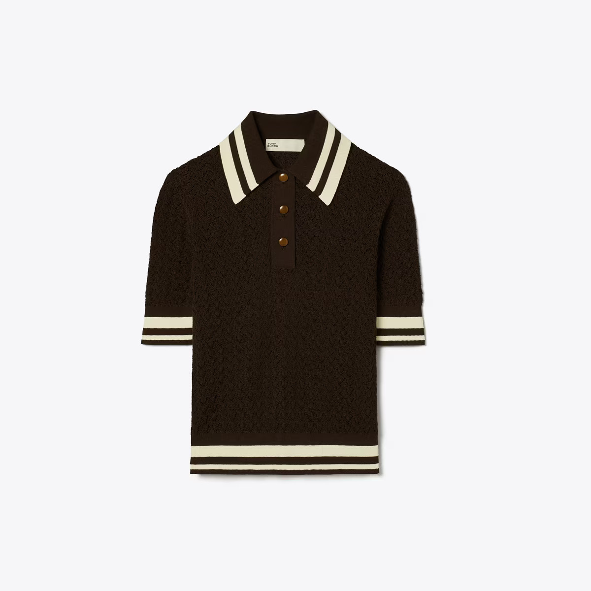 Cotton Pointelle Polo: Women's Designer Sweaters | Tory Sport | Tory Burch (US)