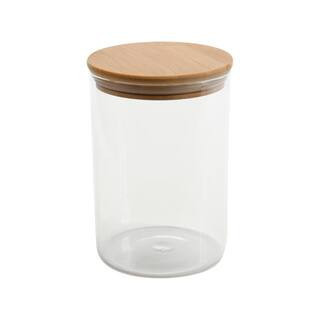 Round-1 Glass Jar with Bamboo Lid | The Home Depot