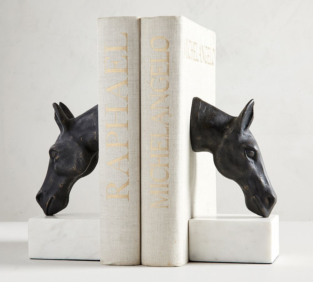 Bronze Horse & Marble Bookends - Set of 2 | Pottery Barn (US)