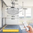 KPIBEST 42 Inch Modern Remote Control Invisible Ceiling Fan Light, 4 Blades LED Living Room Cryst... | Walmart (US)
