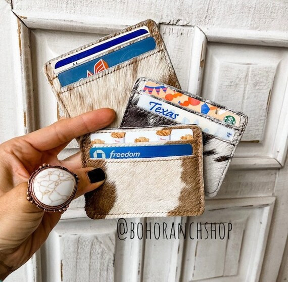 COWHIDE CC HOLDER  100 % Genuine Hair on Cowhide Credit Card | Etsy | Etsy (US)