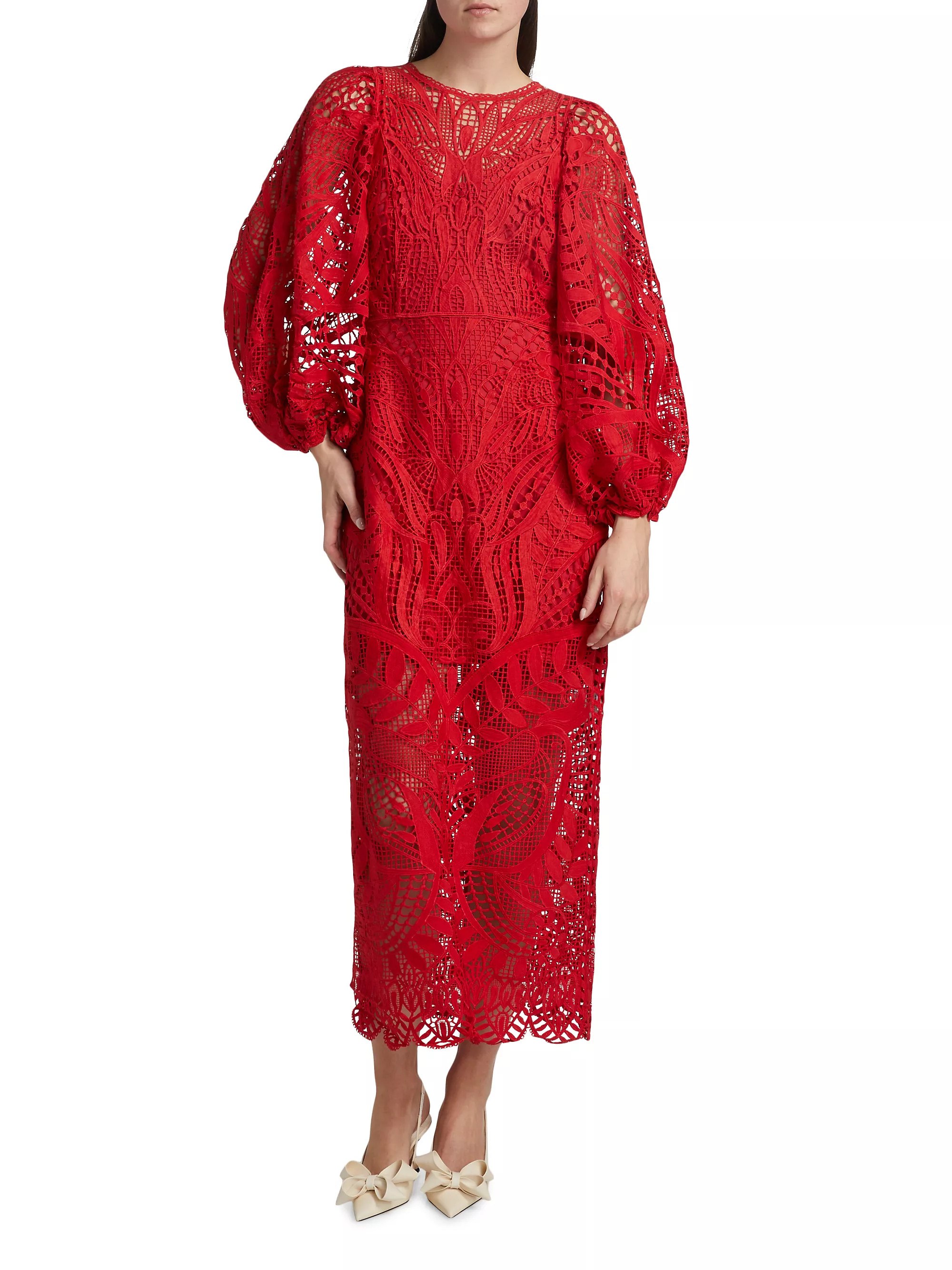 Nature Guipure Midi-Dress | Saks Fifth Avenue