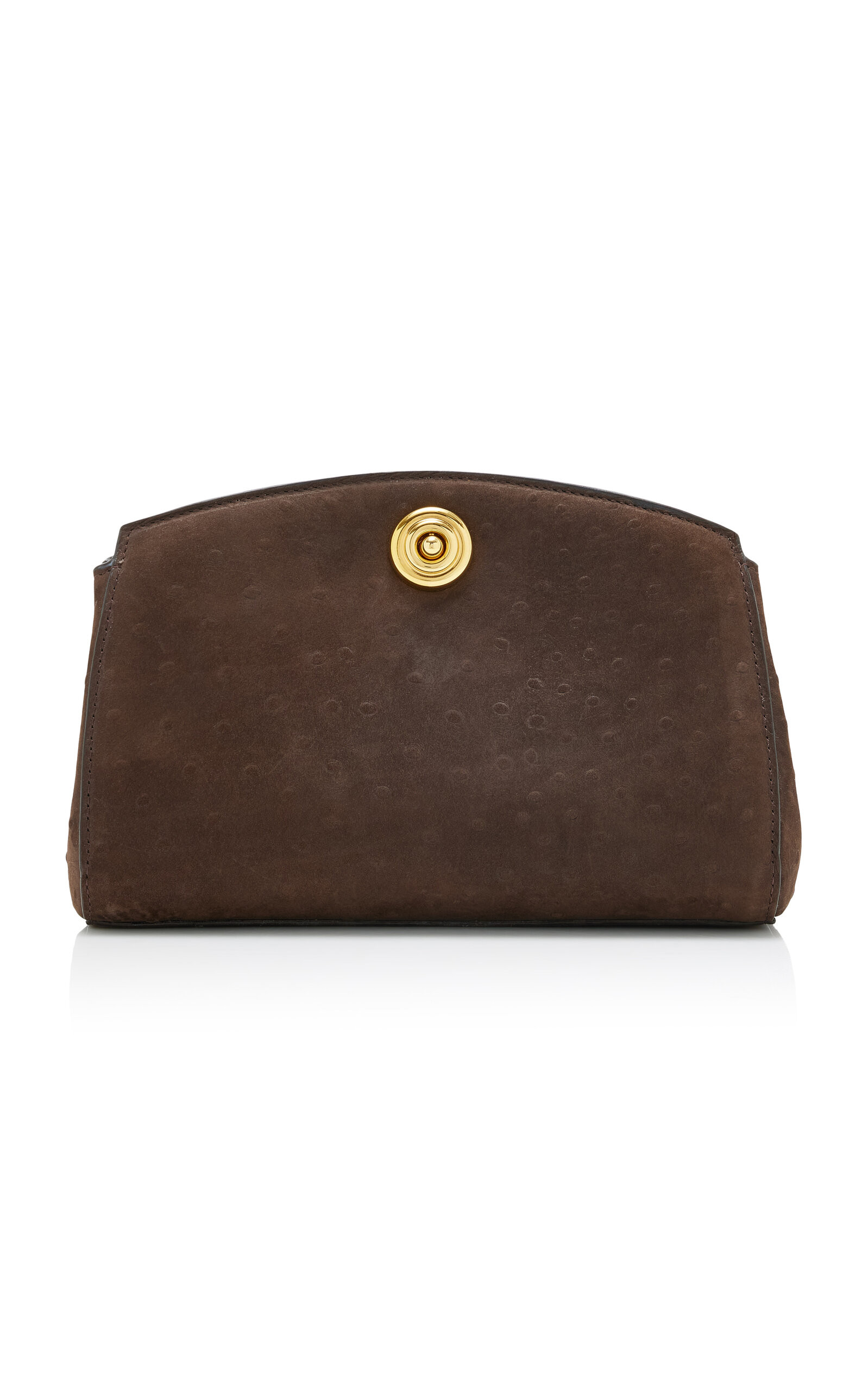 Pushlock Ostrich-Effect Leather Clutch | Moda Operandi (Global)