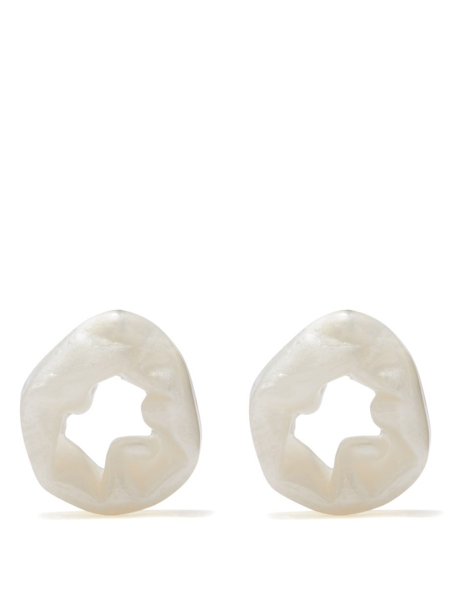 Scrunched resin & gold-vermeil hoop earrings | Matches (UK)
