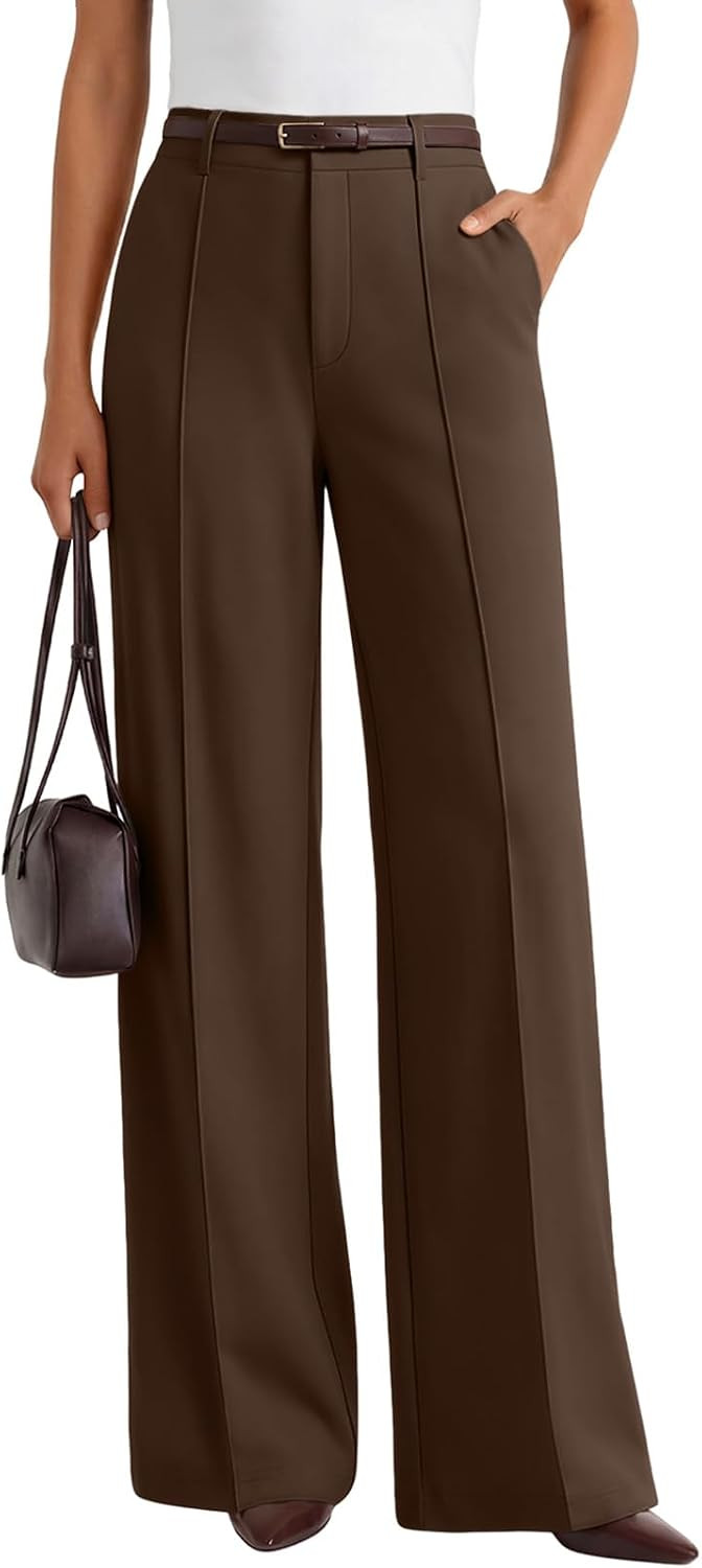 LILLUSORY High Waisted Front Seam Stretchy Dress Work Pants with Pockets | Amazon (US)