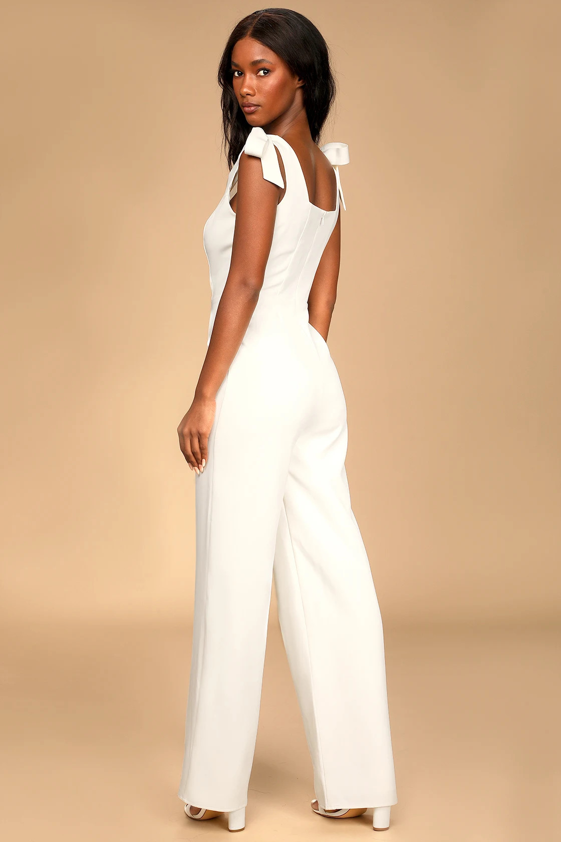 Love to Infinity Ivory Tie-Strap Wide-Leg Jumpsuit | Lulus (US)