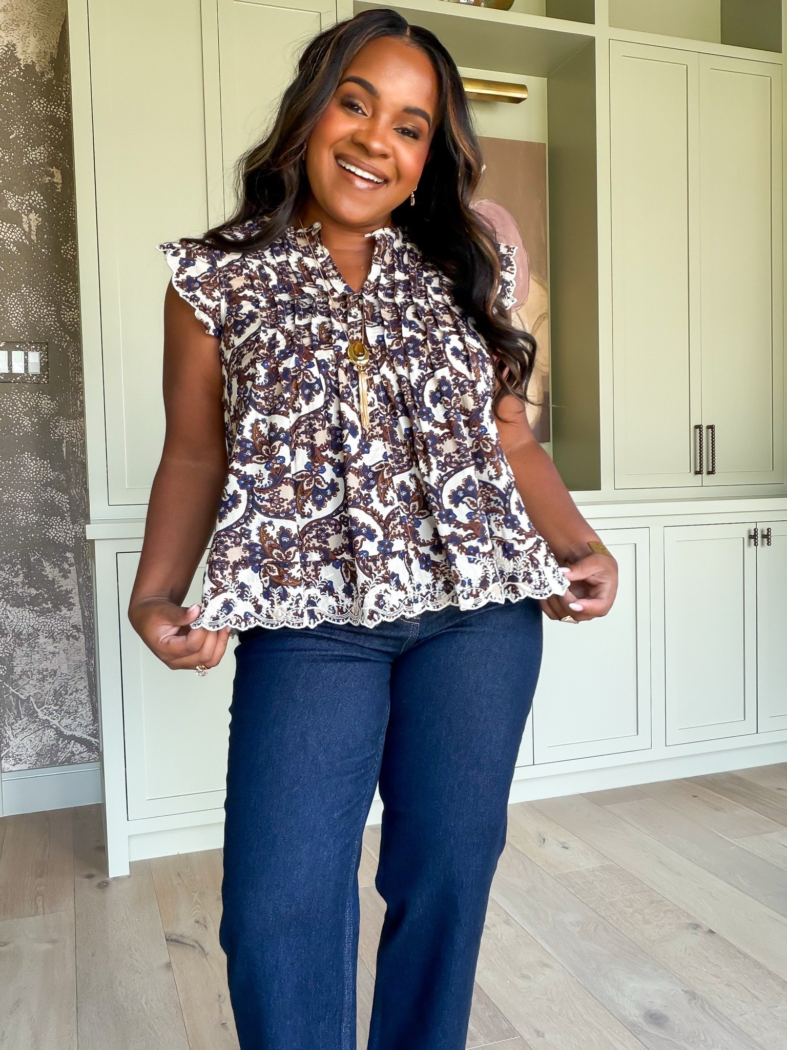 $19 short sleeve top with this beautiful pattern!

#LTKMidsize #LTKSeasonal