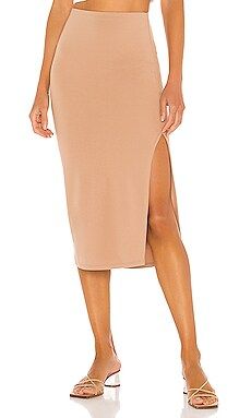 Lovers + Friends Aubrey Midi Skirt in Nude from Revolve.com | Revolve Clothing (Global)