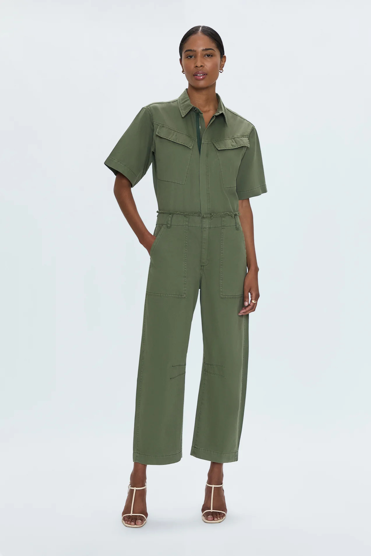 Pippa Curved Leg Jumpsuit - Meadow | Pistola Denim