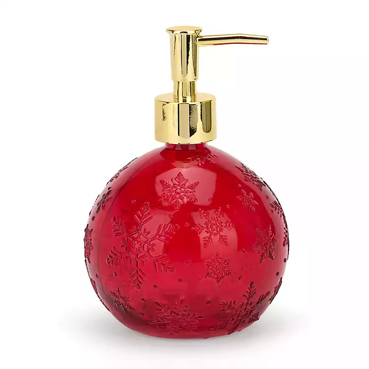 Red Glass Christmas Ornament Soap Pump | Kirklands Home | Kirklands