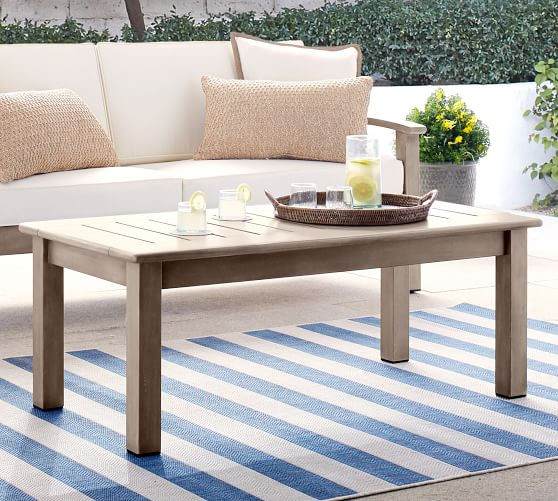 Chatham FSC® Mahogany Coffee Table, Gray | Pottery Barn (US)