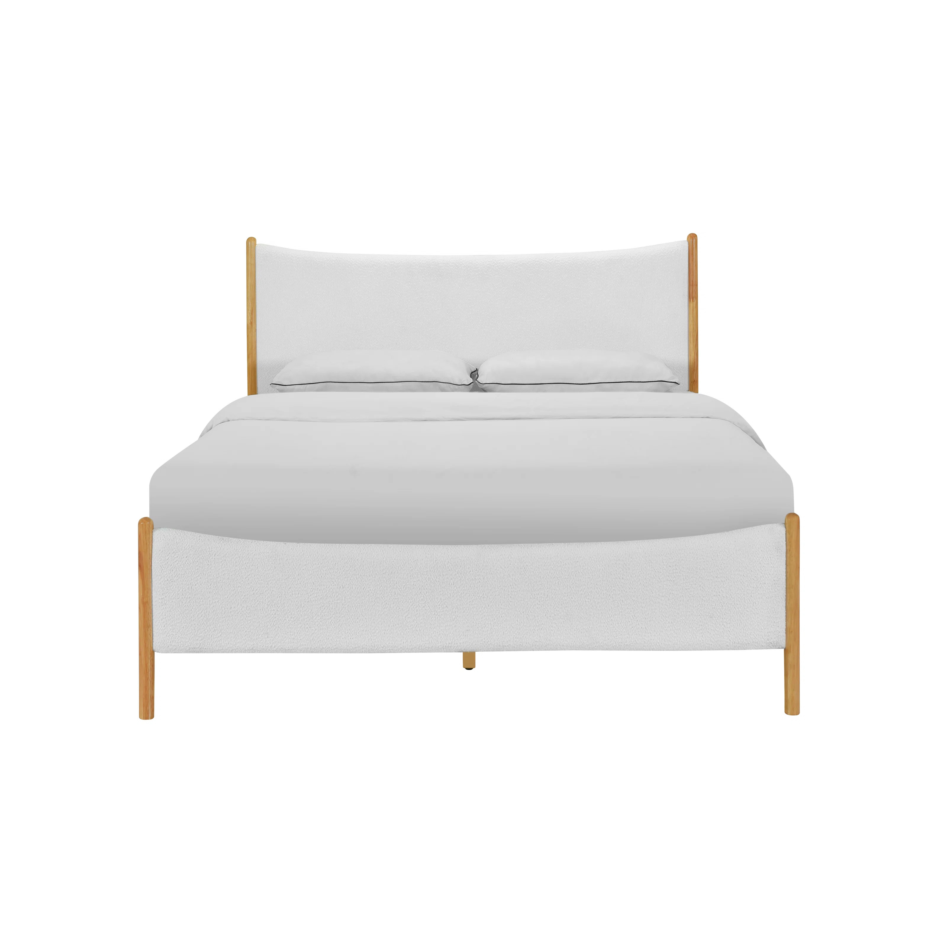 Rowtag Agapita Upholstered Boucle Solid Wood Platform Bed | Wayfair North America