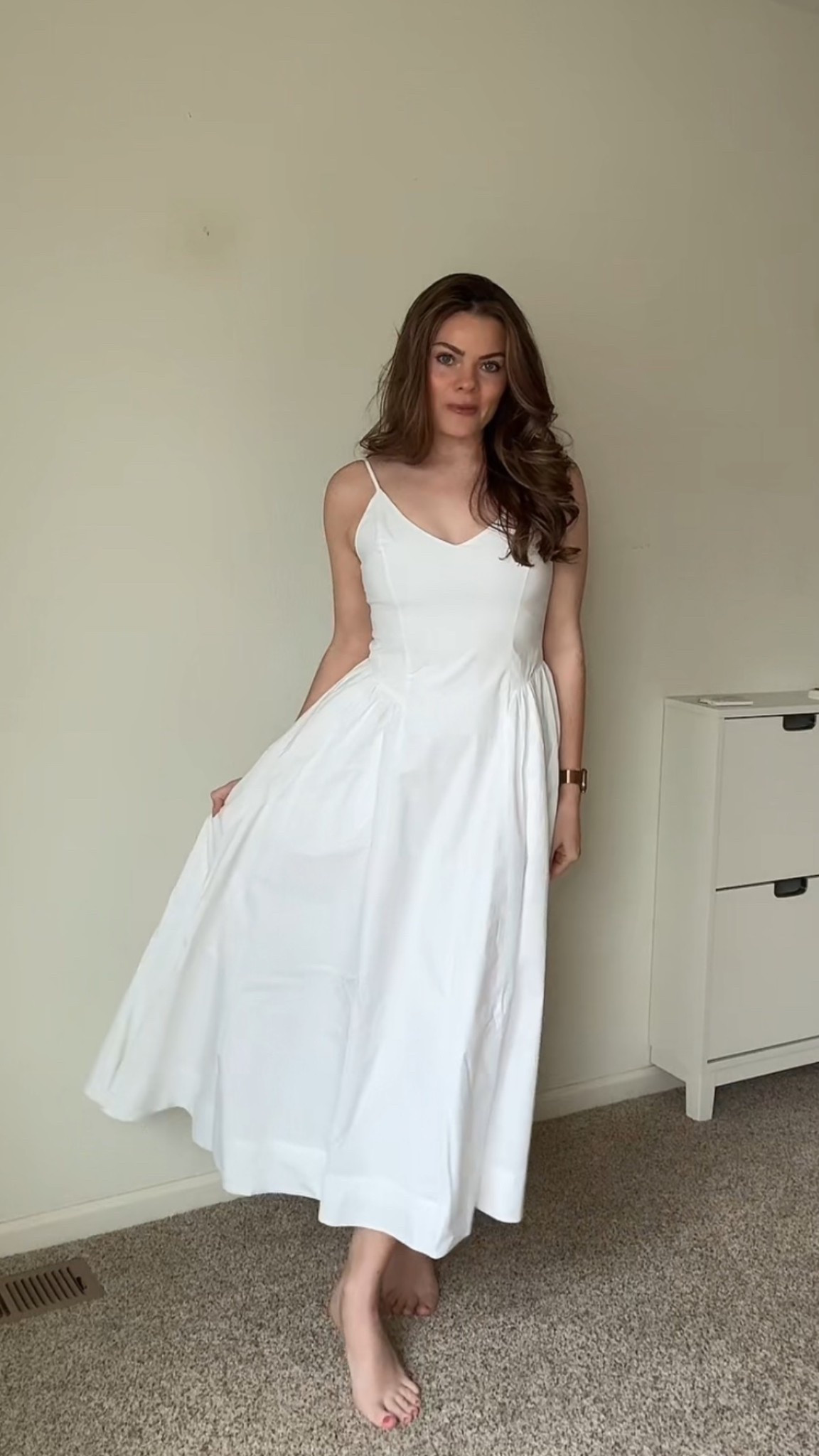 Linen drop waist white dress 

#LTKTravel #LTKWedding #LTKSeasonal