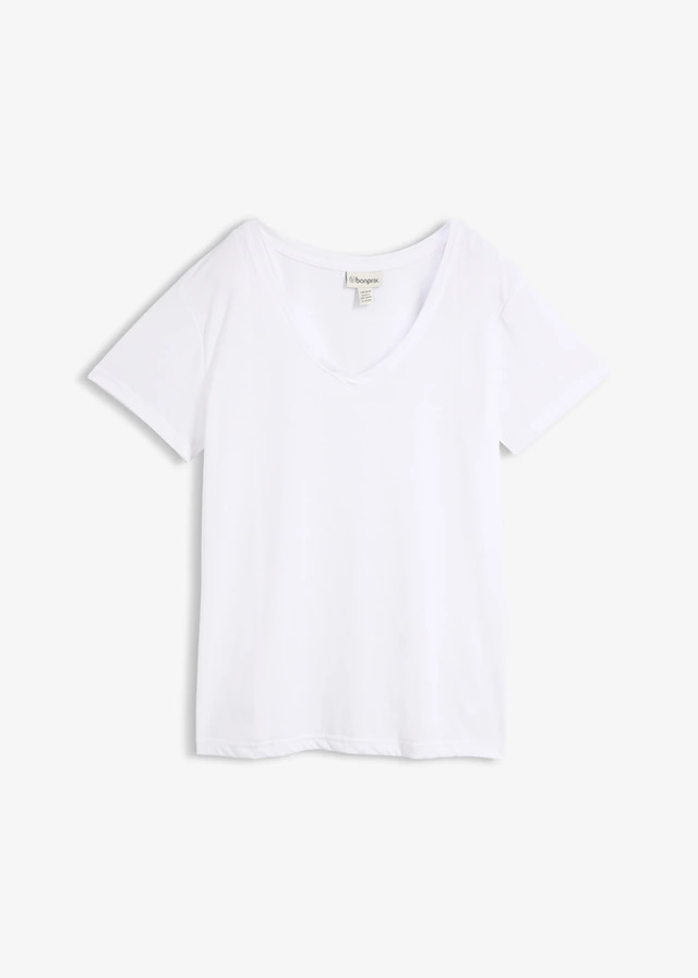 T-shirt met V-hals wit | Bonprix NL (Influencer)