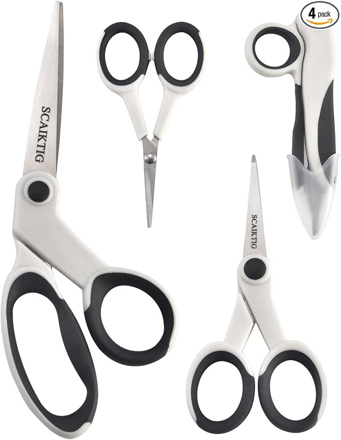 Premium Sewing Scissors Bundle, 8" Heavy Duty Fabric, 5" Embroidery, 4" Small Detail Scissors, 5"... | Amazon (US)