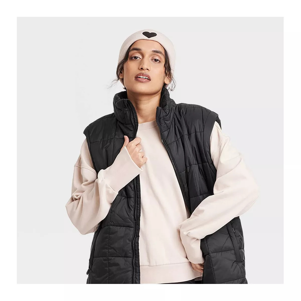 Women's Valentine's Day Embroidered Heart Knit Beanie - JoyLab™ | Target